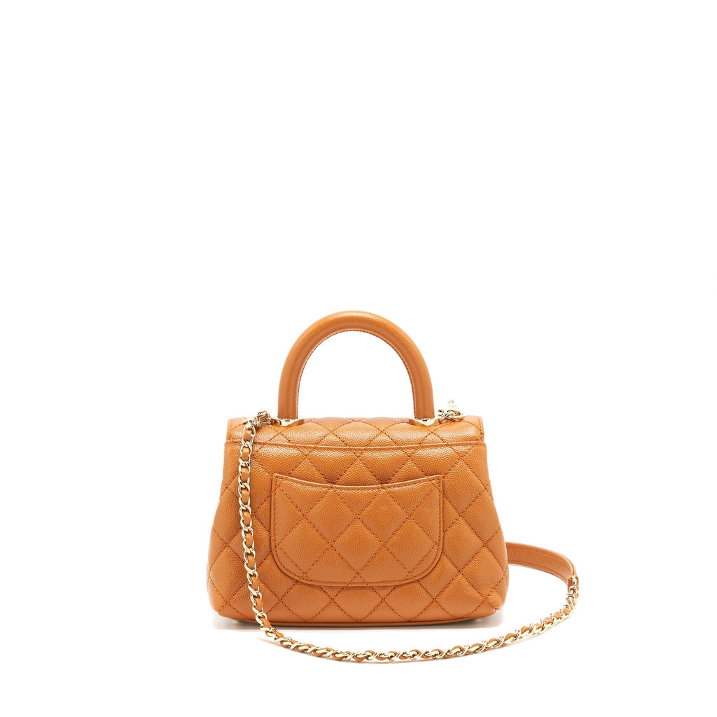 CHANEL EXTRA MINI COCO HANDLE CAVIAR CARAMEL GHW