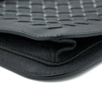 BOTTEGA VENETA MEN’S POUCH INTRECCIATE BLACK WITH BLACK HARDWARE