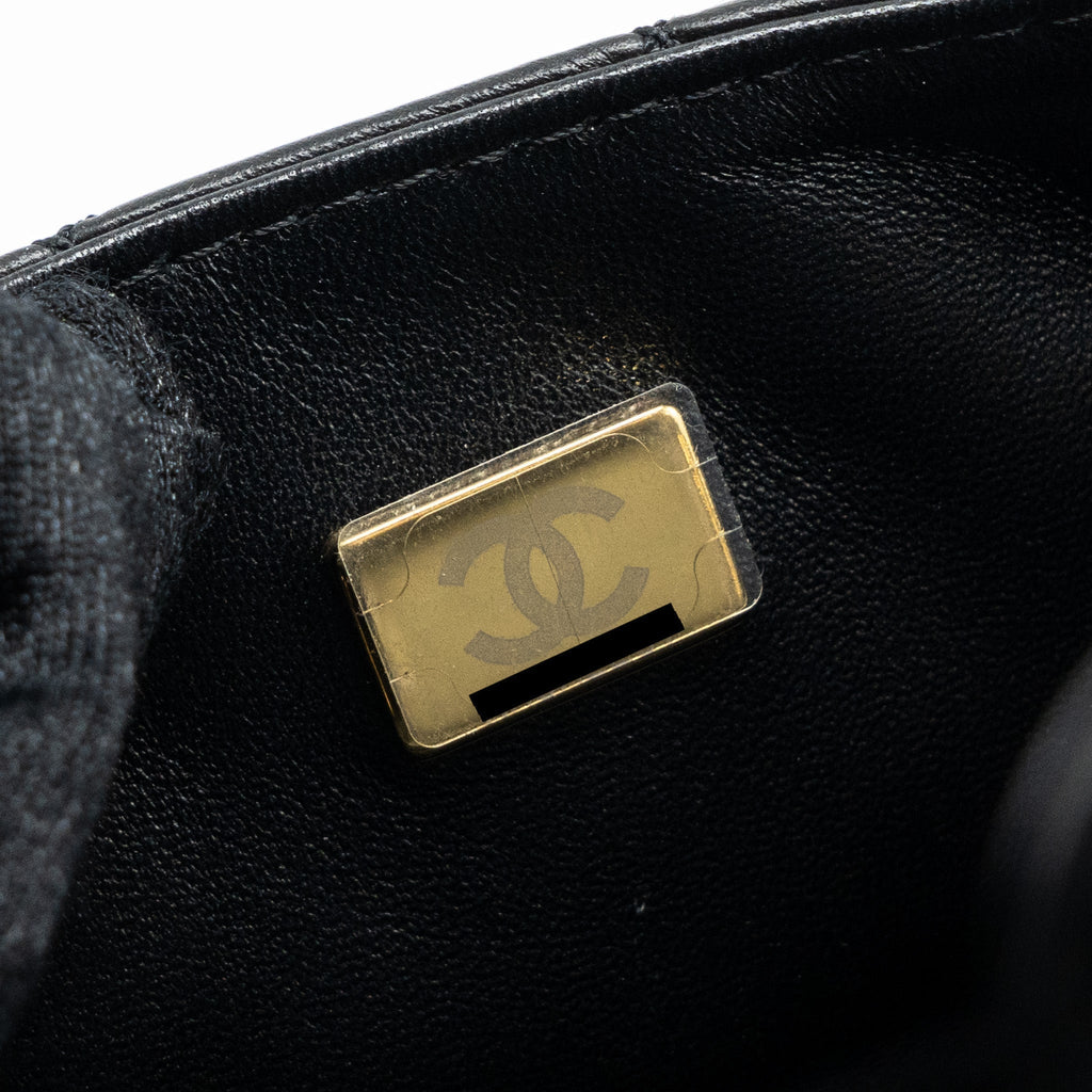CHANEL MINI 2.55 REISSUE AGED CALFSKIN BLACK BRUSHED GHW(MICROCHIP)
