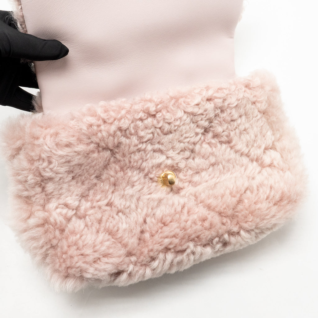 Chanel Medium 19 Bag Shearling Light Pink Multicolour Hardware
