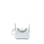 Hermes Mini Lindy Clemence Blue Pale GHW