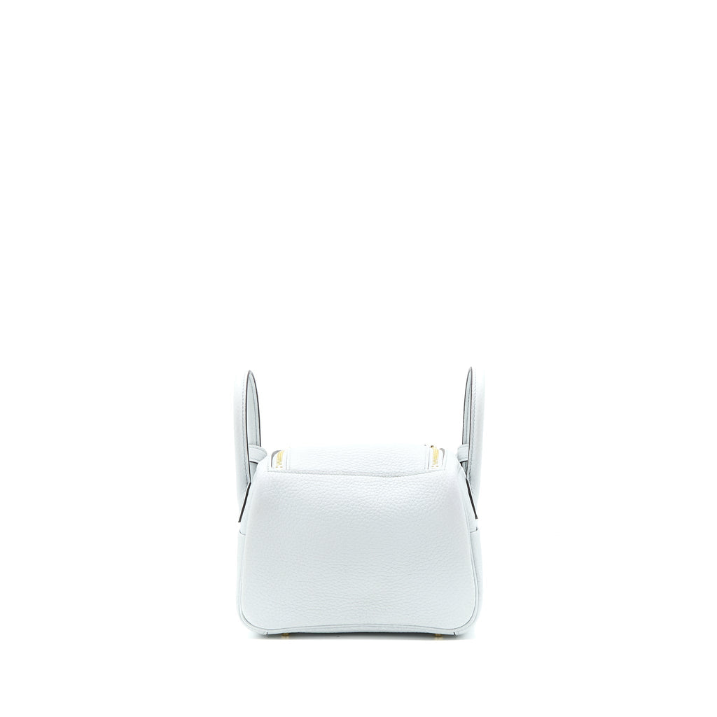 Hermes Mini Lindy Clemence Blue Pale GHW