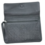 BOTTEGA VENETA MEN’S POUCH INTRECCIATE BLACK WITH BLACK HARDWARE