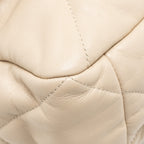 CHANEL MAXI 19 BAG GOATSKIN BEIGE MULTICOLOR HARDWARE