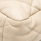 CHANEL MAXI 19 BAG GOATSKIN BEIGE MULTICOLOR HARDWARE