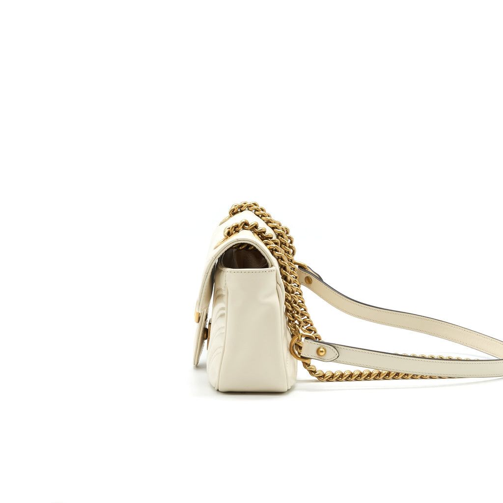 GUCCI GG MINI MARMONT CREAM WHITE