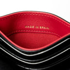CHANEL 19 CARD HOLDER LAMBSKIN BLACK/PINK GHW (MICROCHIP)