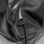 CHANEL MEDIUM 22 BAG GOLD LETTER SHINY CALFSKIN BLACK GHW (MICROCHIP)