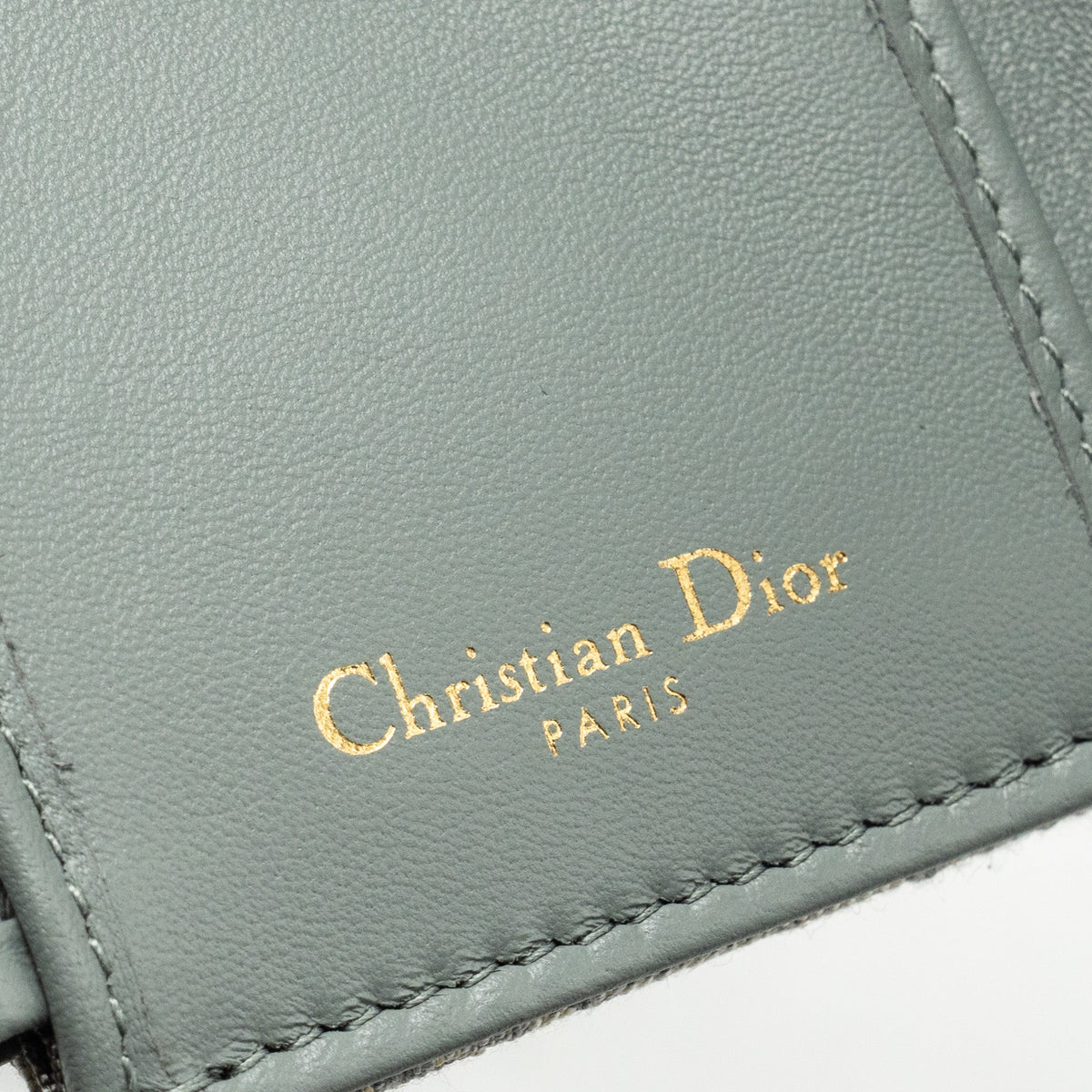 DIOR SADDLE LOTUS WALLET GREY OBLIQUE JACQUARD GHW