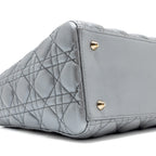 DIOR MEDIUM LADY DIOR LAMBSKIN SILVER LGHW