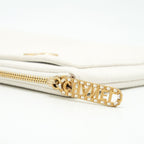 CHANEL SEASONAL ZIPPY POUCH CAVIAR WHITE GHW
