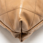 CHANEL SMALL 22 BAG SHINY CALFSKIN DARK BEIGE GHW (MICROCHIP)