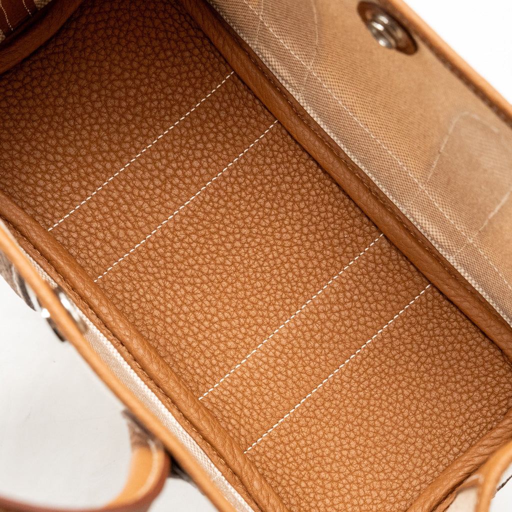 Hermes neo garden party 23 canvas/negonda ecru-beige/gold SHW