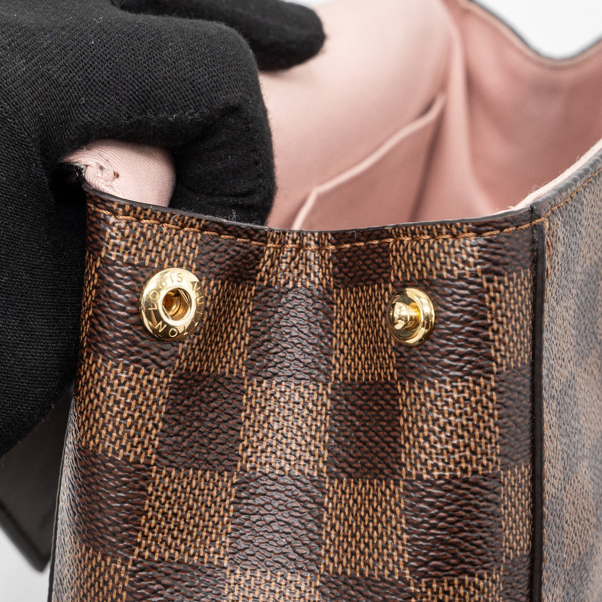 LOUIS VUITTON CLUNY BB DAMIER EBENE/PINK GHW