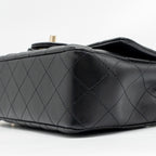 CHANEL MINI RECTANGULAR FLAP BAG LAMBSKIN BLACK LGHW (MICROCHIP)