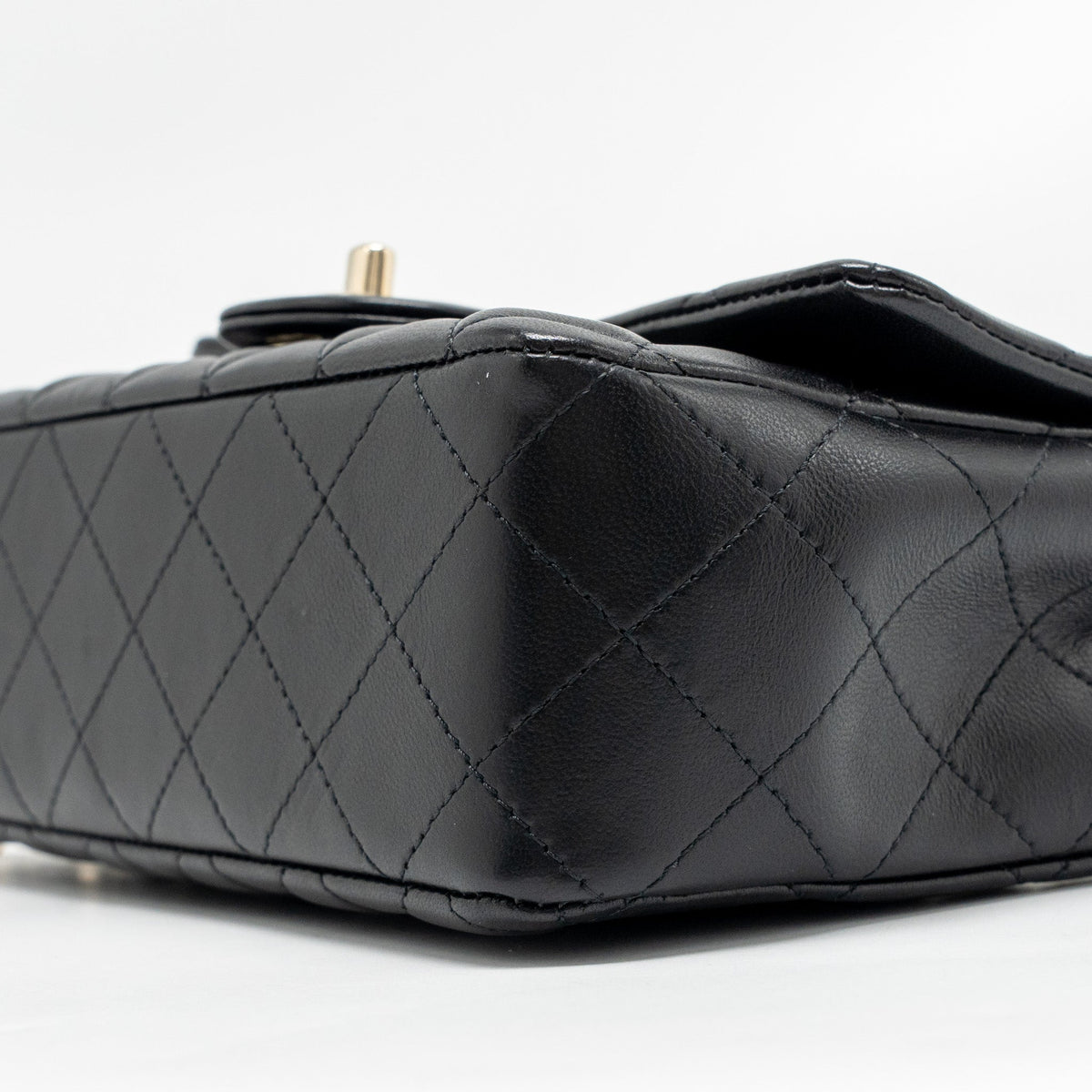 CHANEL MINI RECTANGULAR FLAP BAG LAMBSKIN BLACK LGHW (MICROCHIP)