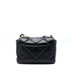 CHANEL MEDIUM 19 BAG GOATSKIN BLACK MULTICOLOUR HARDWARE (MICROCHIP)