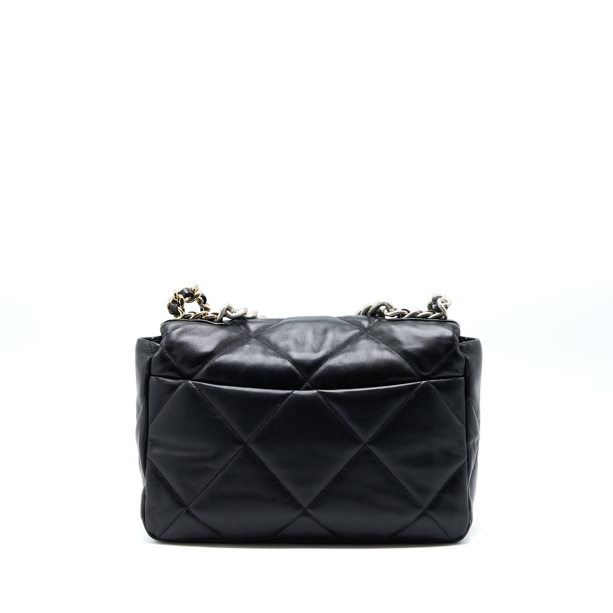CHANEL MEDIUM 19 BAG GOATSKIN BLACK MULTICOLOUR HARDWARE (MICROCHIP)