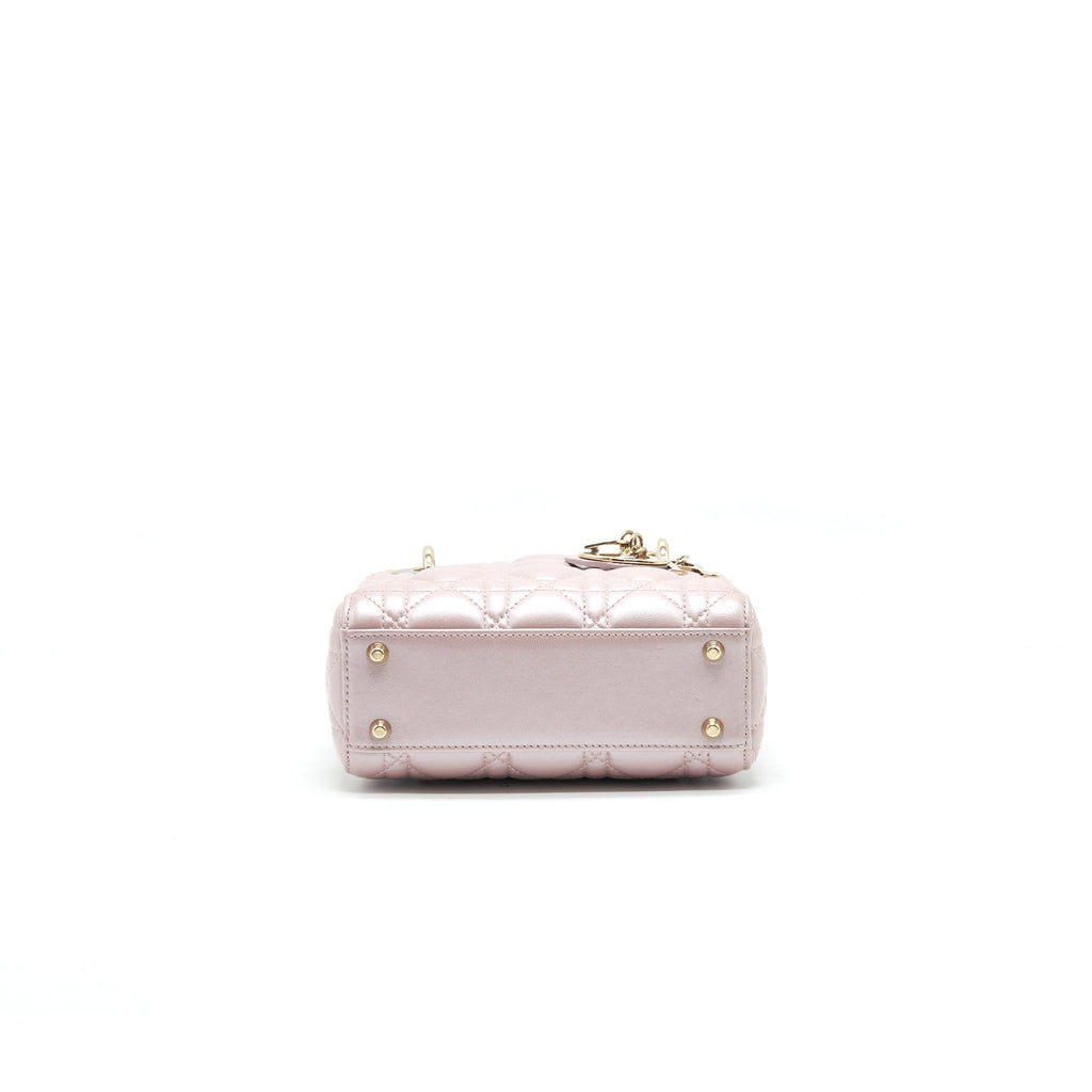 DIOR MINI LADY WITH CHAIN LOTUS PEARL GHW