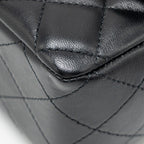 CHANEL MINI RECTANGULAR FLAP BAG LAMBSKIN BLACK LGHW (MICROCHIP)