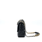 CHANEL MEDIUM 19 BAG GOATSKIN BLACK MULTICOLOUR HARDWARE (MICROCHIP)