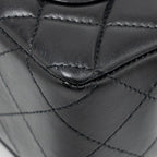 CHANEL MINI RECTANGULAR FLAP BAG LAMBSKIN BLACK LGHW (MICROCHIP)