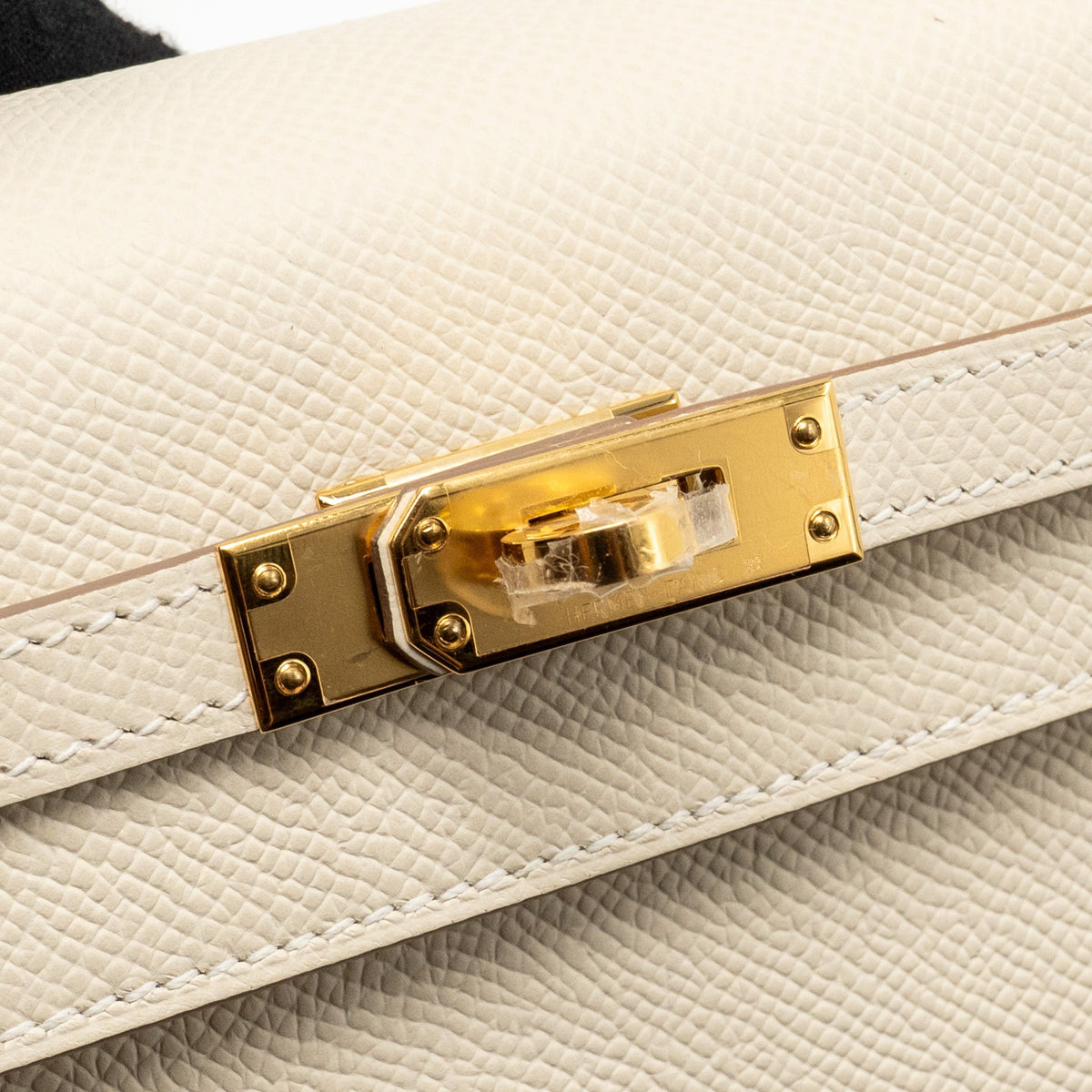 Hermes Kelly 25 Epsom Craie GHW