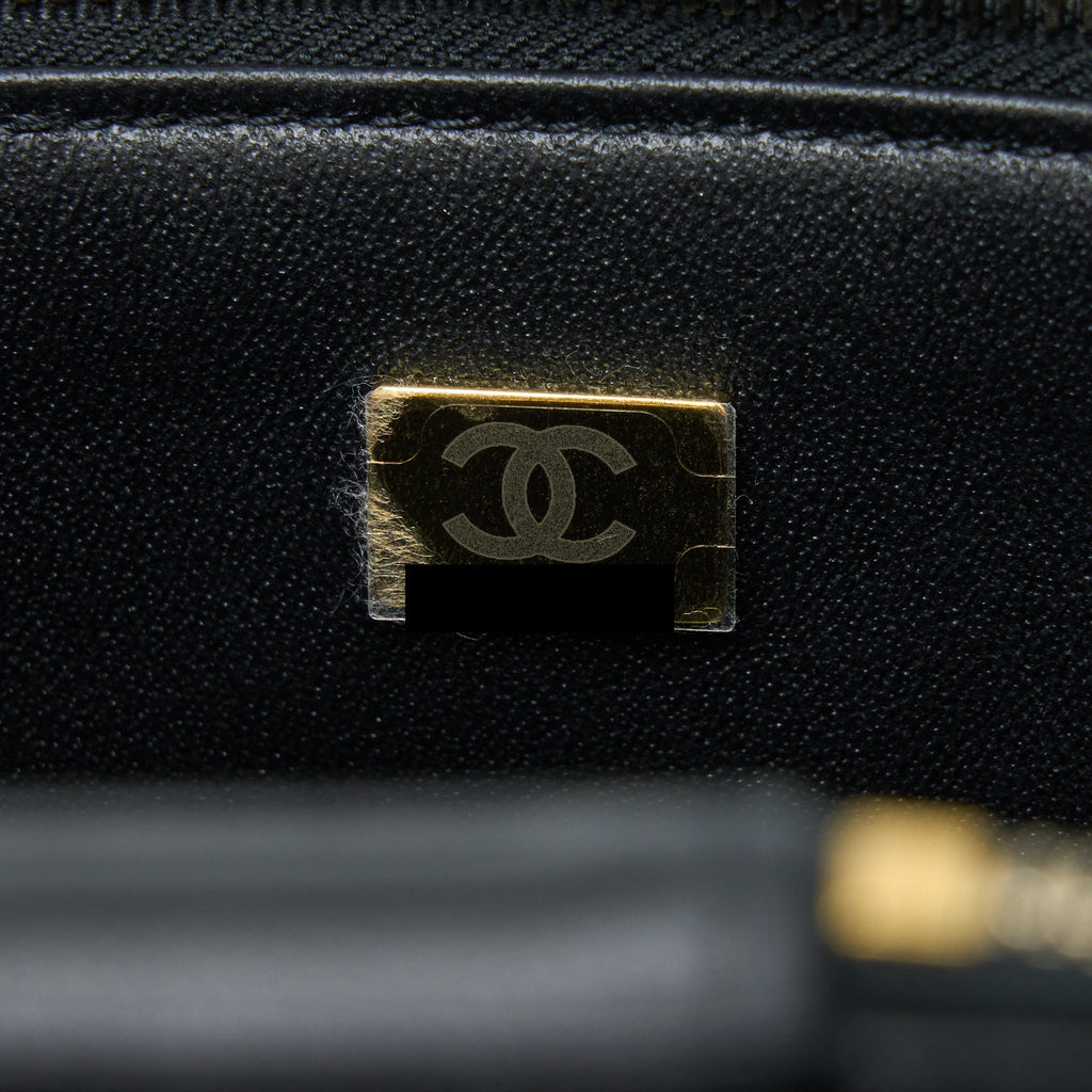CHANEL TRENDY VANITY CASE LAMBSKIN BLACK LGHW (MICROCHIP)