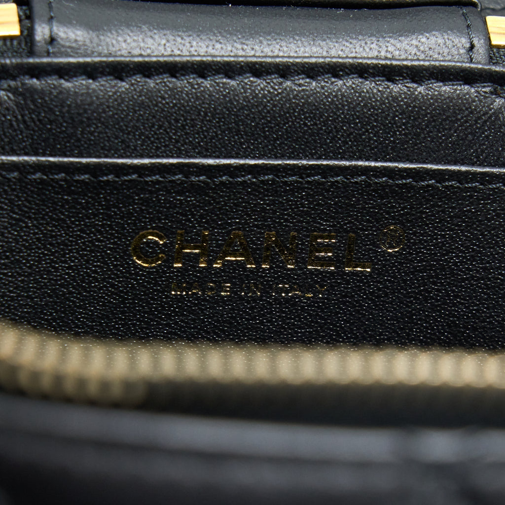 CHANEL TRENDY VANITY CASE LAMBSKIN BLACK LGHW (MICROCHIP)