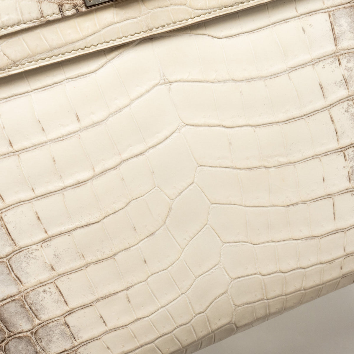 HERMES KELLY 32 CROCODILE NILOTICUS HIMALAYA BLANC SHW