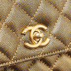 Chanel small coco handle caviar metallic gold GHW