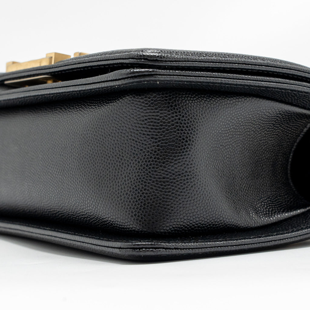 CHANEL SMALL BOY BAG CAVIAR BLACK GHW