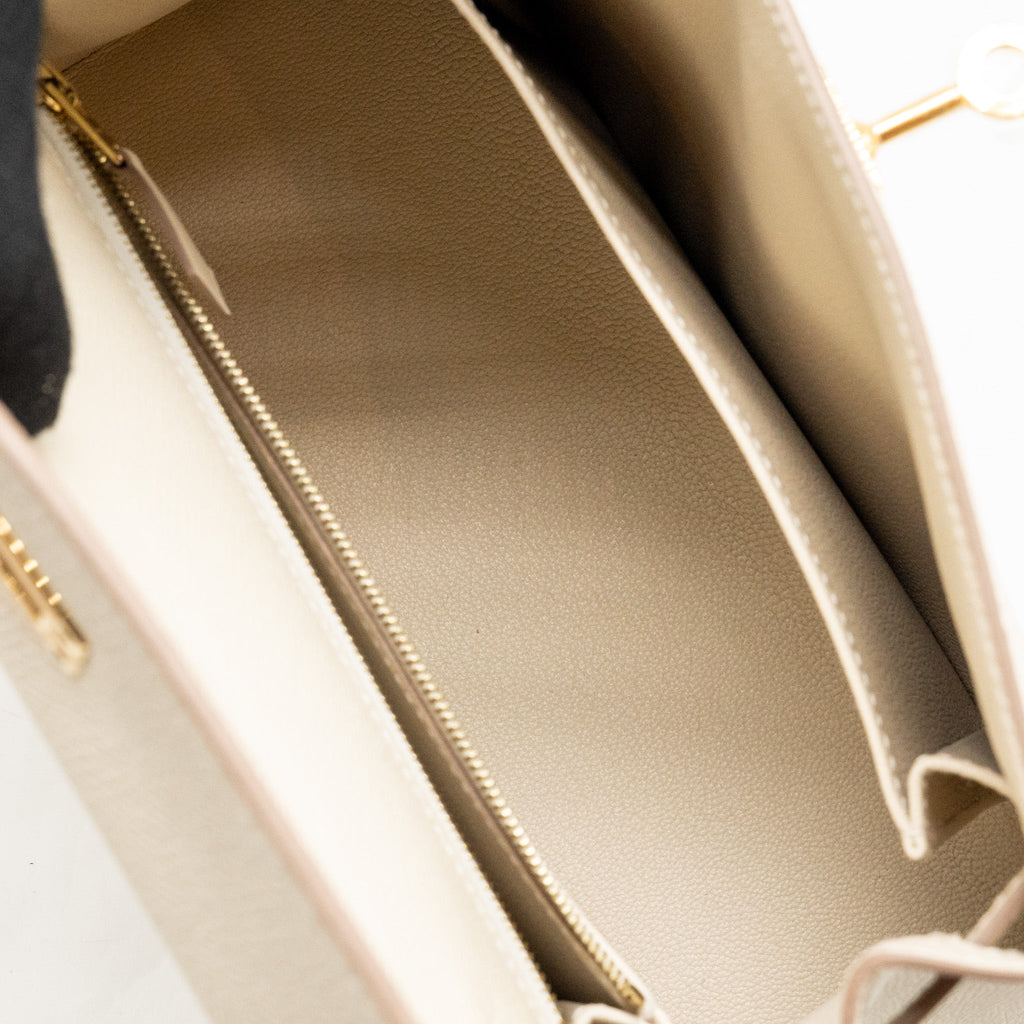 Hermes Kelly 25 Epsom Craie GHW