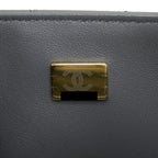 CHANEL 22A MINI RECTANGULAR FLAP BAG LAMBSKIN GREY LGHW (MICROCHIP).