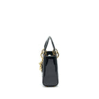 DIOR MINI LADY DIOR PATENT LEATHER BLACK GHW