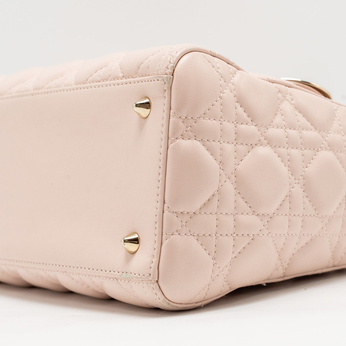 DIOR MEDIUM LADY DIOR LAMBSKIN LIGHT PINK LGHW