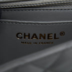 CHANEL 22A MINI RECTANGULAR FLAP BAG LAMBSKIN GREY LGHW (MICROCHIP).