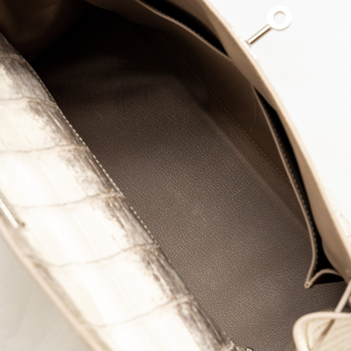 HERMES KELLY 32 CROCODILE NILOTICUS HIMALAYA BLANC SHW