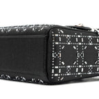 DIOR MINI LADY DIOR SATIN CRYSTAL BLACK SHW