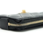 CHANEL REISSUE ZIPPY POUCH QUILTED CALFSKIN BLACK RUTHENIUM GHW