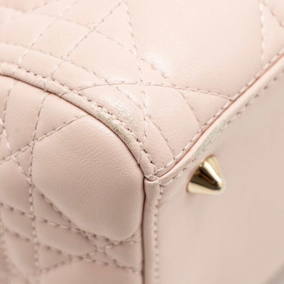 DIOR MEDIUM LADY DIOR LAMBSKIN LIGHT PINK LGHW