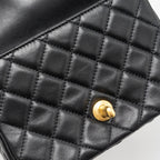 CHANEL PEARL CRUSH MINI SQUARE FLAP BAG LAMBSKIN BLACK GHW (MICROCHIP)