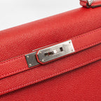 Hermes Kelly 28 Epsom Q5 Rouge Casaque SHW