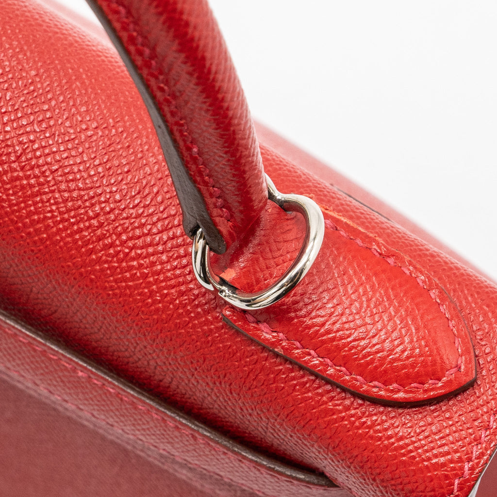 Hermes Kelly 28 Epsom Q5 Rouge Casaque SHW