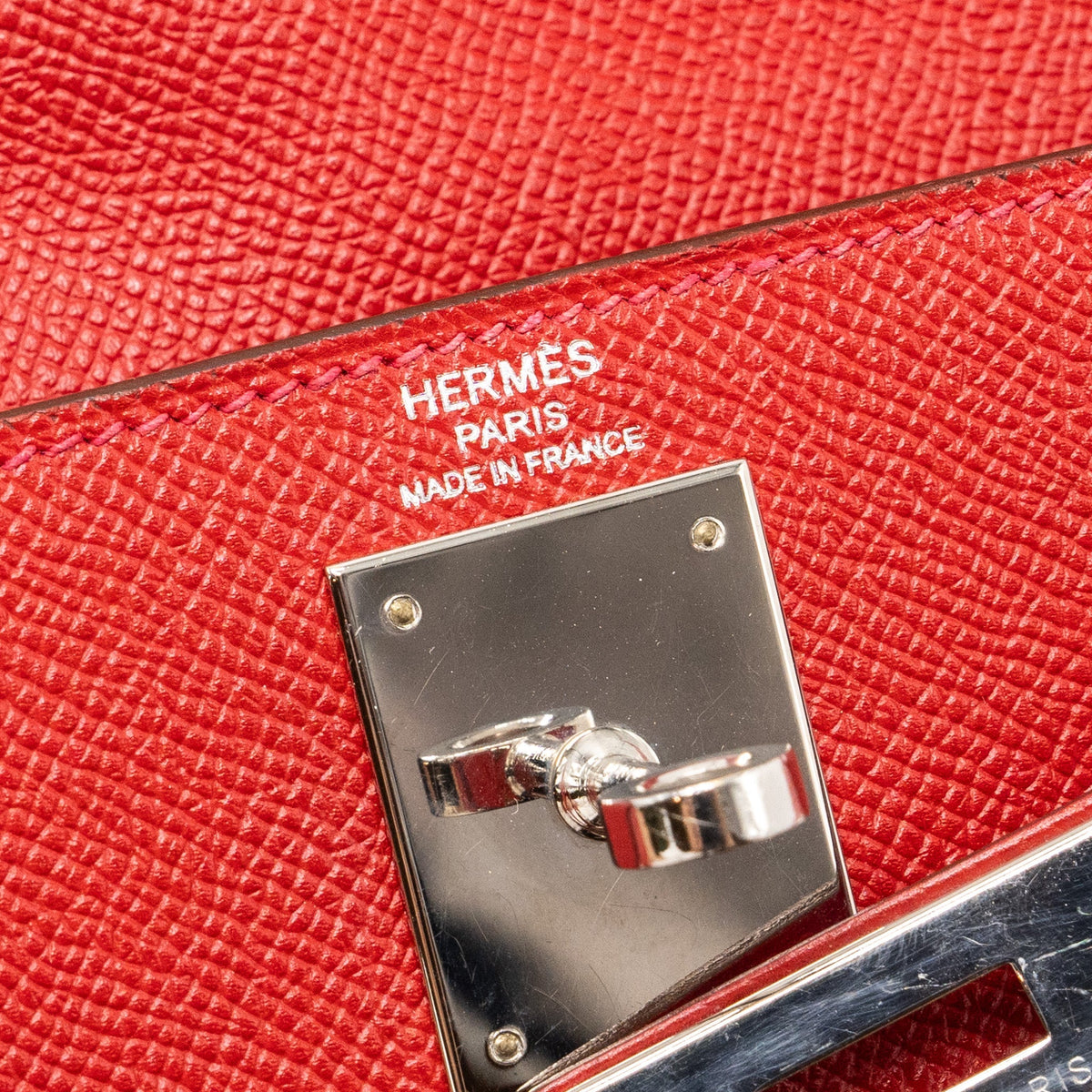 Hermes Kelly 28 Epsom Q5 Rouge Casaque SHW