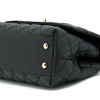 CHANEL SMALL COCO HANDLE CAVIAR BLACK LGHW WITH RED EMBOSSED HANDLE
