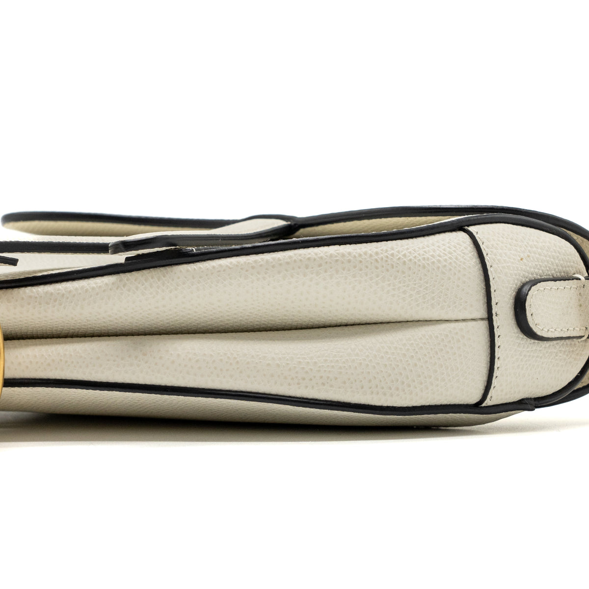 DIOR MINI SADDLE BAG GRAINED CALFSKIN WHITE GHW