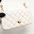 Chanel 26c Pearl Crush mini rectangular flap bag lambskin white GHW (microchip)