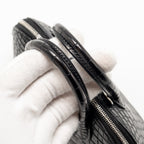 HERMES MINI BOLIDE ALLIGATOR MISSISSIPPIENSIS MAT BLACK SHW