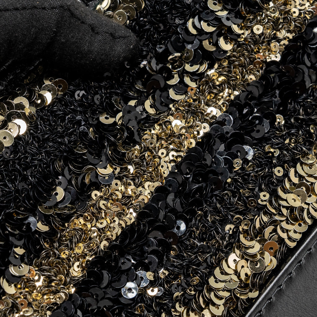 CHANEL SMALL GABRIELLE HOBO BAG LIMITED EDITION SEQUINS BLACK/GOLD MULTICOLOURED HARDWARE